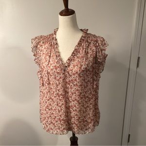Rebecca Taylor size 10 silk print blouse